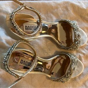 Badgley Mischka Silver Embellished Heels